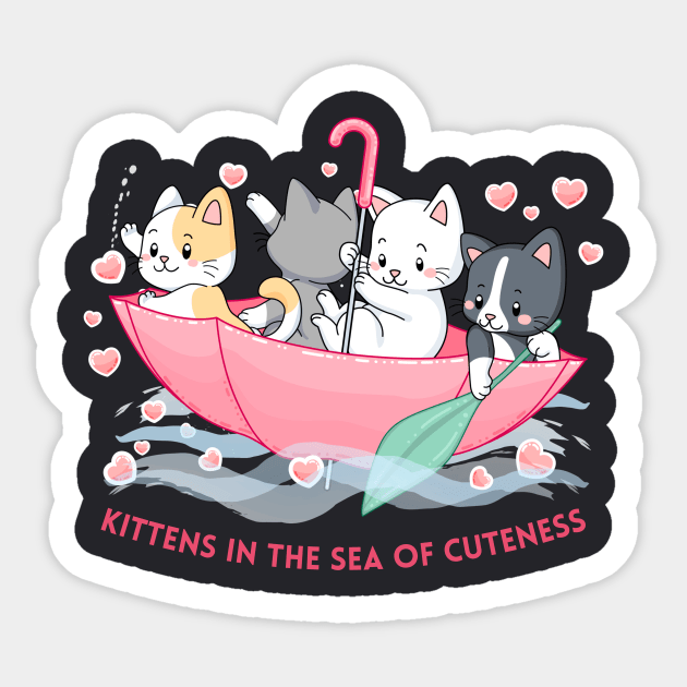 Kittens In The Sea Of Cuteness Sticker by Creativity Haven